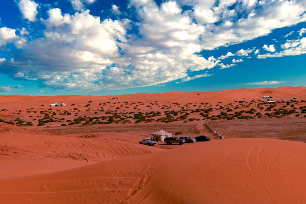 cars on the desert