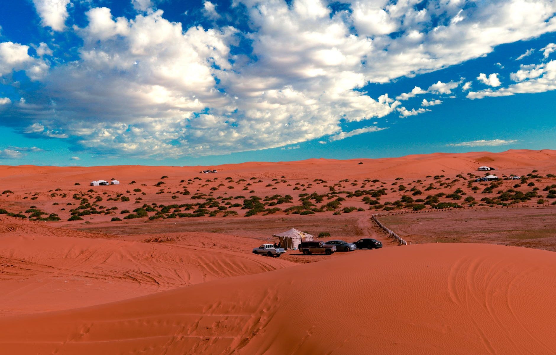 cars on the desert