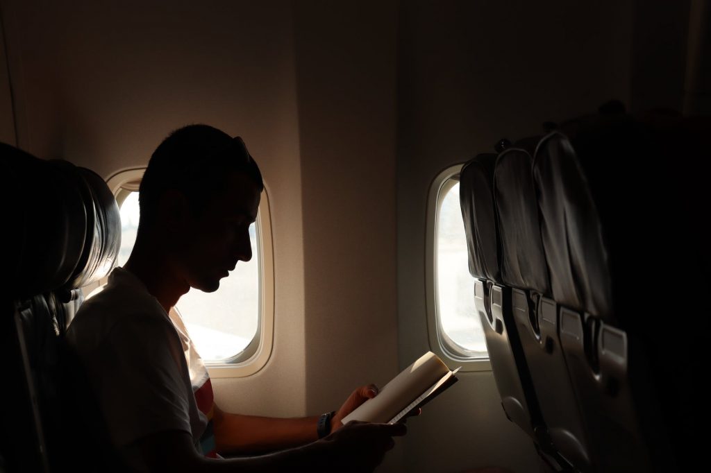 a man reading a book